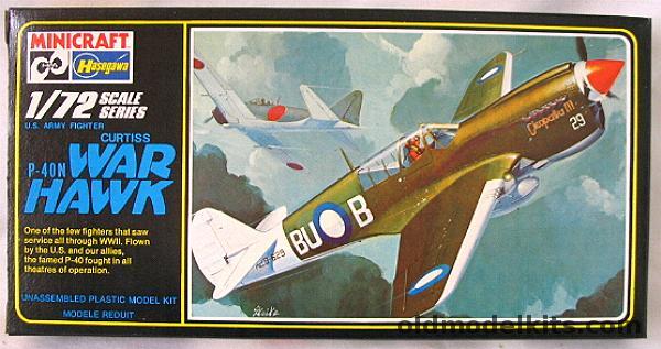 Hasegawa 1/72 P-40N-20 Warhawk - USAAF or Australian RAAF, 115 plastic model kit